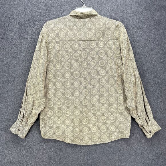 Vintage Atlantic Connection Button Up Shirt Men Large Retro Abstract Long Sleeve - Picture 2 of 16